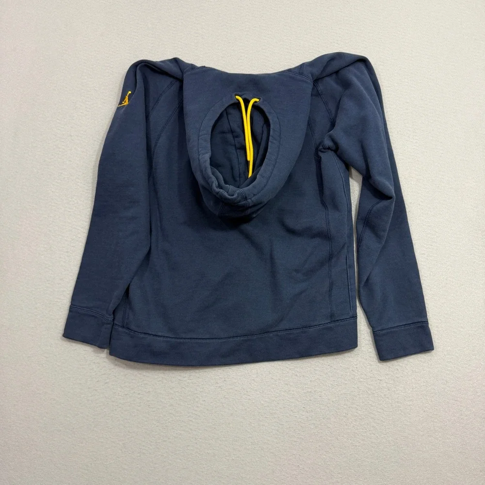 Jordan Hoodie Mens Large Blue Michigan Wolverines Jumpman Pullover Raglan Sleeve